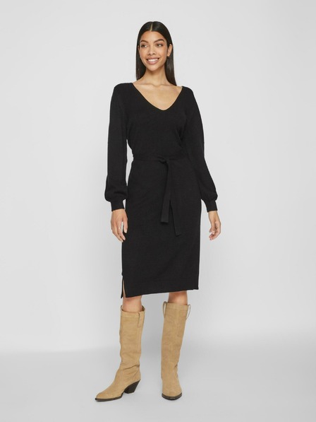 Vila Schwarzes Damen-Pulloverkleid VILA Ril