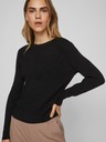 Vila Schwarzer Damen-Rippstrickpullover VILA Comfy