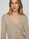 Vila Beige Damen-Rippenstrickjacke VILA Comfy