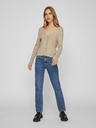 Vila Beige Damen-Rippenstrickjacke VILA Comfy