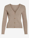 Vila Beige Damen-Rippenstrickjacke VILA Comfy