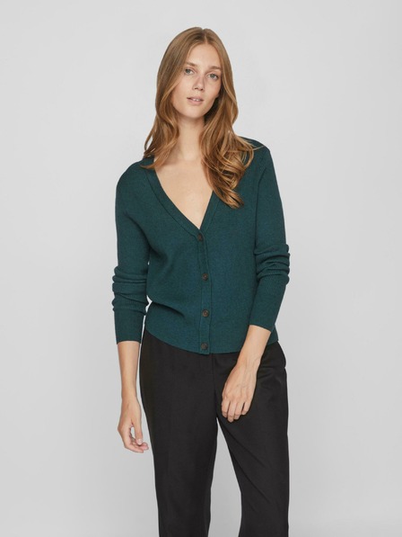 Vila Grüne Damen-Rippenstrickjacke VILA Comfy