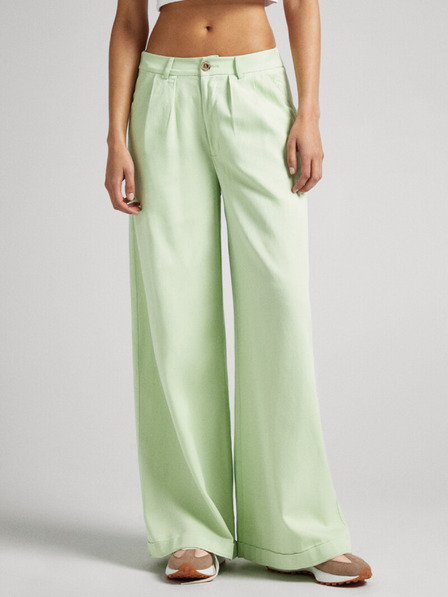 Pepe Jeans Hellgrüne Damen-Weitbeinhose Pepe Jeans Monna