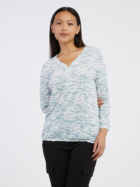 Tom Tailor Weiß-blau gemustertes Damen-T-Shirt Tom Tailor