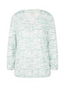 Tom Tailor Weiß-blau gemustertes Damen-T-Shirt Tom Tailor