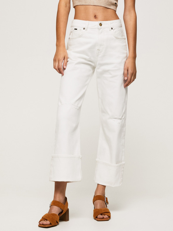 Pepe Jeans Weiße Damenjeans mit gerader Passform Pepe Jeans