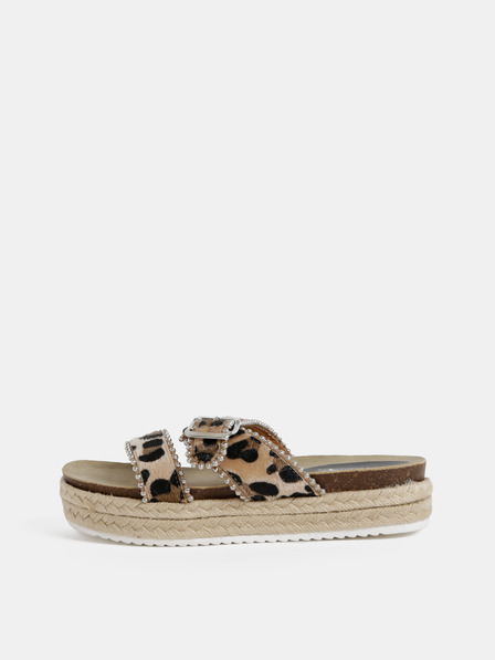 Hailys Beigefarbene Damen-Slipper mit Leopardenmuster Haily's Leo