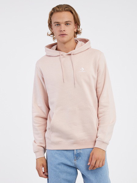 Converse Hellrosa Unisex-Kapuzenpullover Converse Go-To mit Stickerei