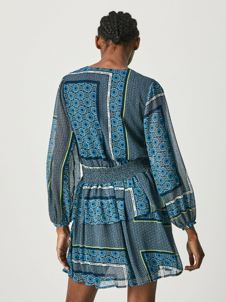 Pepe Jeans Blaues gemustertes Damenkleid Pepe Jeans Megan