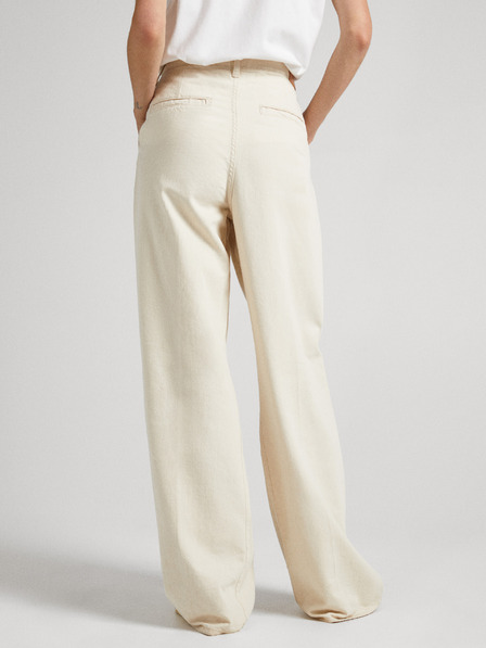 Pepe Jeans Cremefarbene Damenjeans mit weitem Bein Pepe Jeans Cecilia