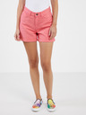 Noisy May Korallefarbene Damen-Jeans-Shorts Noisy May Smiley