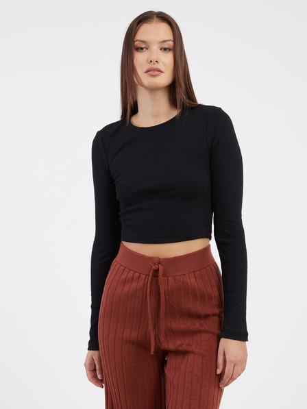 Noisy May Schwarzes langärmeliges Damen-Basic-T-Shirt Noisy May Aya