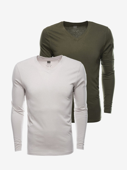 Ombre Clothing Herren Langarm-T-Shirt ohne Aufdruck - Mix 2 Stück im Paket V5 Z41 basic