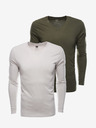 Ombre Clothing Herren Langarm-T-Shirt ohne Aufdruck - Mix 2 Stück im Paket V5 Z41 basic