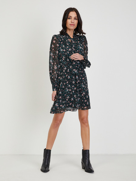 Orsay Schwarzes Damen-Blumenkleid ORSAY