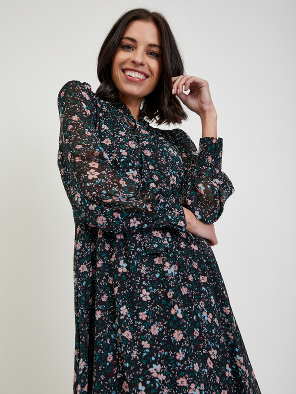 Orsay Schwarzes Damen Blumenkleid ORSAY