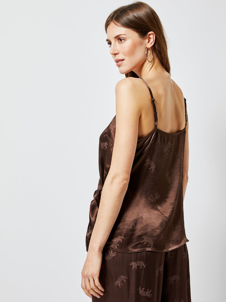 Dorothy Perkins Braun gemustertes Top mit Bindebändern Dorothy Perkins