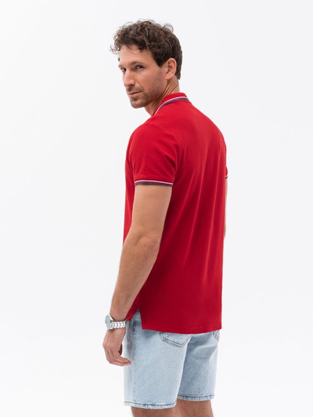 Ombre Clothing Rotes Herren-Poloshirt Ombre Clothing