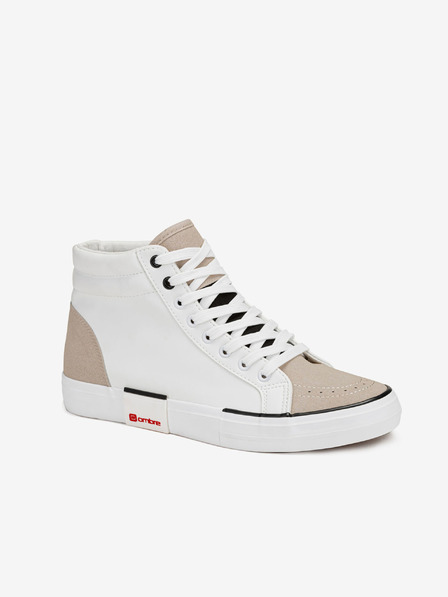 Ombre Clothing Beige und weiße Herren-Sneaker-Schuhe Ombre Clothing T376