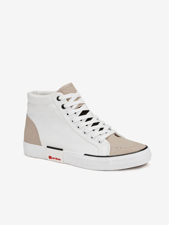 Ombre Clothing Beige und weiße Herren-Sneaker-Schuhe Ombre Clothing T376