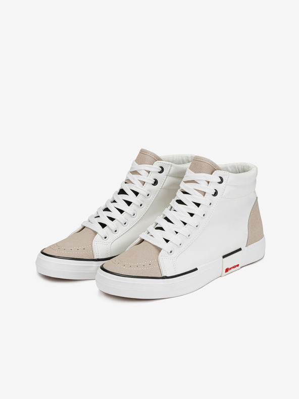 Ombre Clothing Beige und weiße Herren-Sneaker-Schuhe Ombre Clothing T376