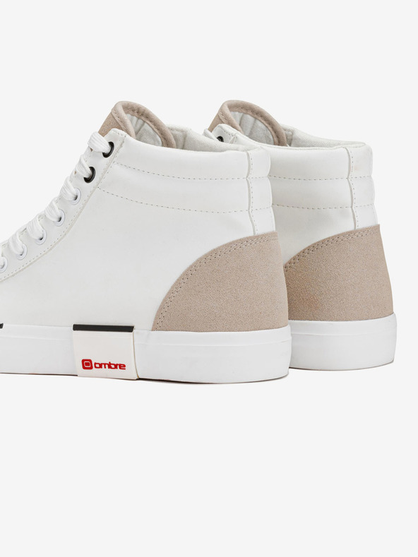 Ombre Clothing Beige und weiße Herren-Sneaker-Schuhe Ombre Clothing T376