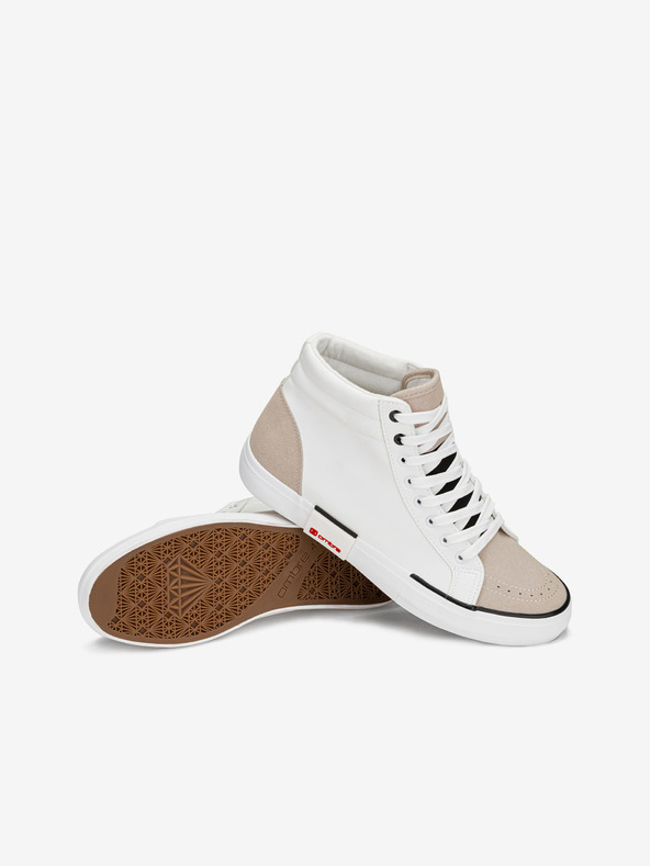 Ombre Clothing Beige und weiße Herren-Sneaker-Schuhe Ombre Clothing T376