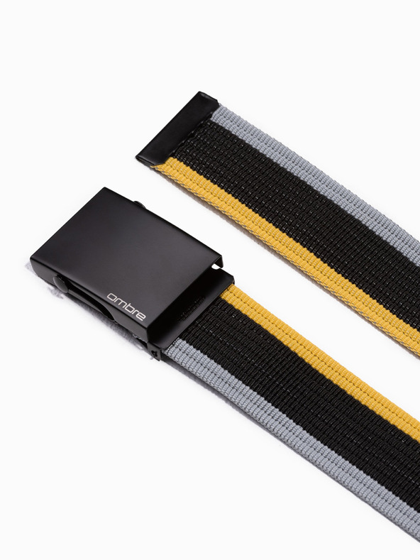 Ombre Clothing Gelb und schwarz gestreifter Herrengürtel Ombre Clothing