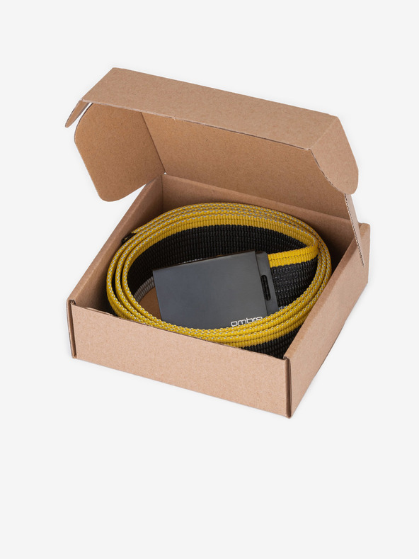 Ombre Clothing Gelb und schwarz gestreifter Herrengürtel Ombre Clothing