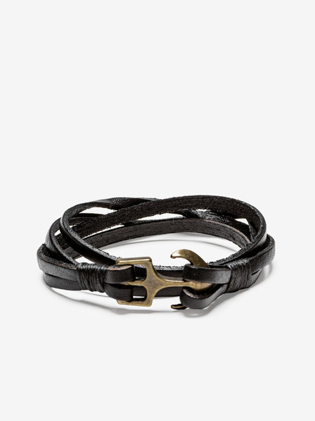 Ombre Clothing Schwarzes Herren Lederarmband Ombre Kleidung