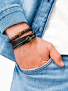 Ombre Clothing Schwarzes Herren Lederarmband Ombre Kleidung