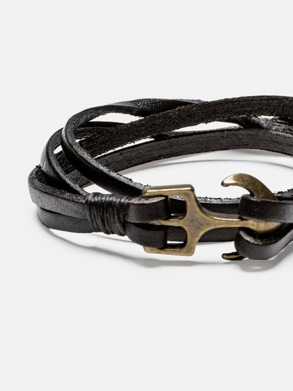 Ombre Clothing Schwarzes Herren Lederarmband Ombre Kleidung