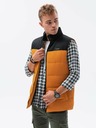 Ombre Clothing Schwarz-senfrote Herren-Steppweste Ombre Clothing