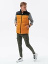 Ombre Clothing Schwarz-senfrote Herren-Steppweste Ombre Clothing