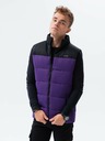 Ombre Clothing Schwarz-lila Herren-Steppweste Ombre Clothing
