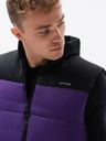 Ombre Clothing Schwarz-lila Herren-Steppweste Ombre Clothing