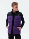 Ombre Clothing Schwarz-lila Herren-Steppweste Ombre Clothing