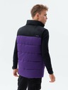Ombre Clothing Schwarz-lila Herren-Steppweste Ombre Clothing