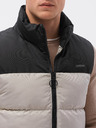 Ombre Clothing Schwarz-beige Herren-Steppweste Ombre Clothing