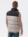 Ombre Clothing Schwarz-beige Herren-Steppweste Ombre Clothing