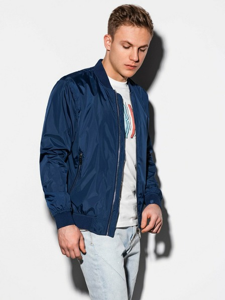 Ombre Clothing Herren Frühlings-Bomberjacke C439 - Marine
