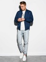 Ombre Clothing Herren Frühlings-Bomberjacke C439 - Marine