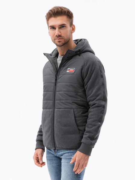 Ombre Clothing Dunkelgraue leichte Herren-Kapuzenjacke Ombre Kleidung