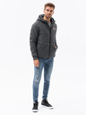 Ombre Clothing Dunkelgraue leichte Herren-Kapuzenjacke Ombre Kleidung