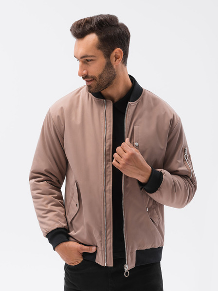Ombre Clothing Beige Herren-Bomber C516