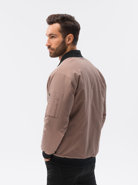 Ombre Clothing Beige Herren-Bomber C516