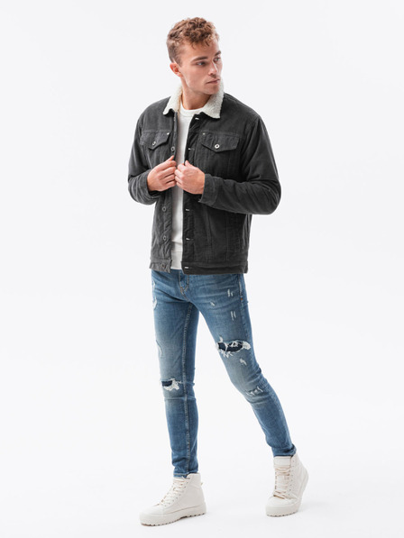Ombre Clothing Dunkelgrau Herren Ombre Clothing C524 Übergangsjacke