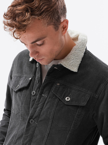 Ombre Clothing Dunkelgrau Herren Ombre Clothing C524 Übergangsjacke