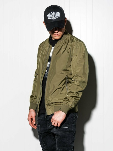 Ombre Clothing Khaki Herren-Leichtgewicht-Jacke C439