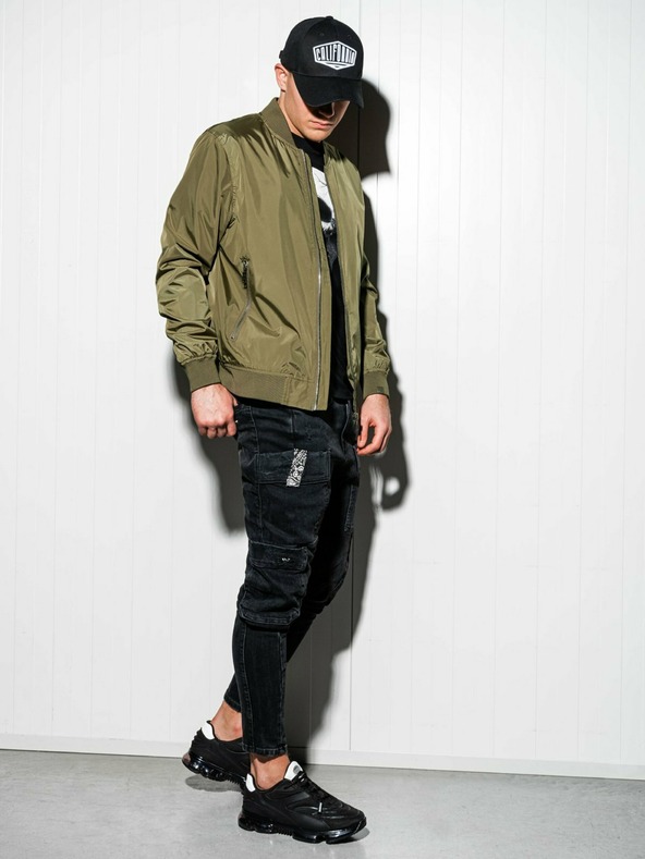 Ombre Clothing Khaki Herren-Leichtgewicht-Jacke C439